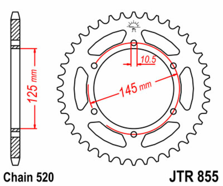 CORONA JT 855 de acero con 47 dientes